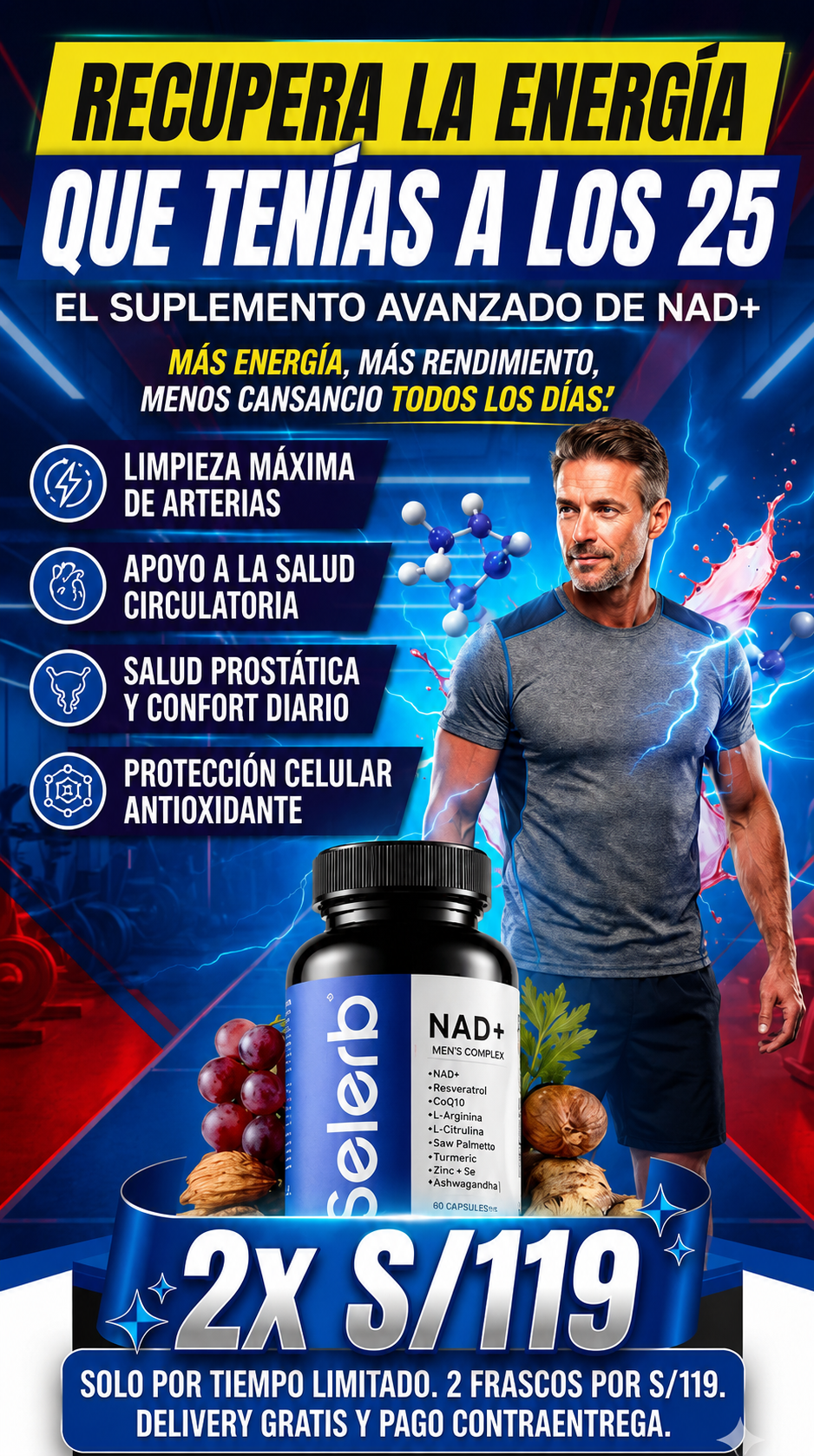 SELERB NAD SUPLEMENT-RENDIMIENTO MASCULINO NATURALMENTE