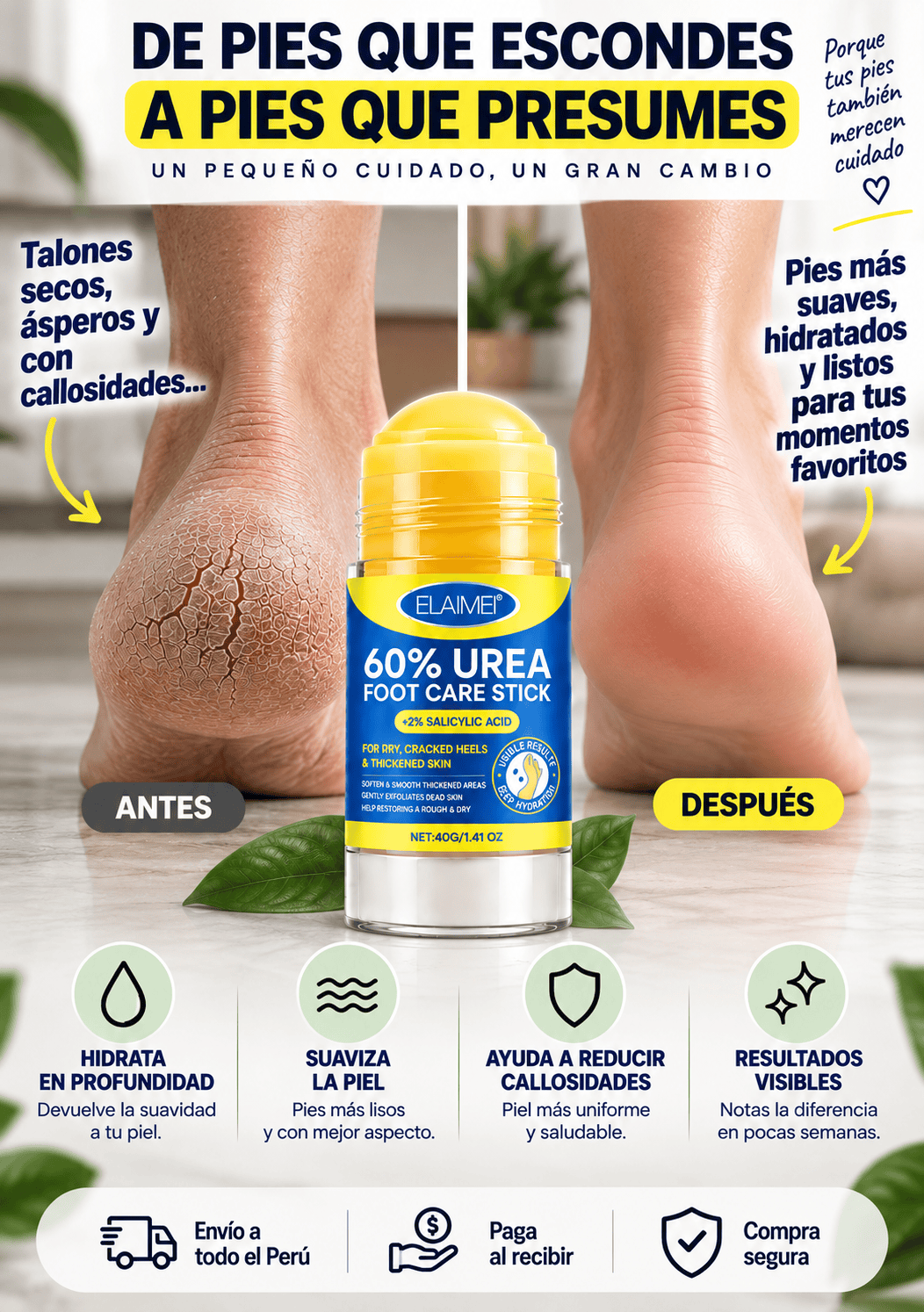 ROLL DERMA FEET | Hidrata, suaviza y cuida las zonas ásperas.