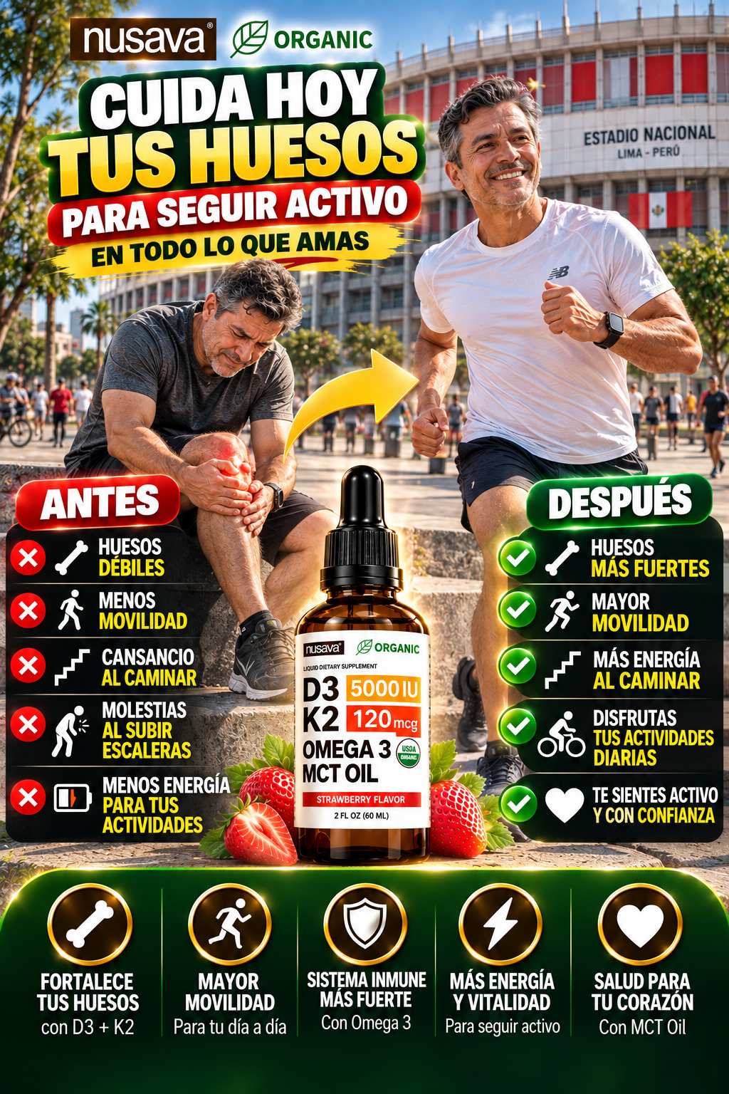 VITAMINA D3 + K2 | Apoya la Salud Ósea y Articular dia a dia