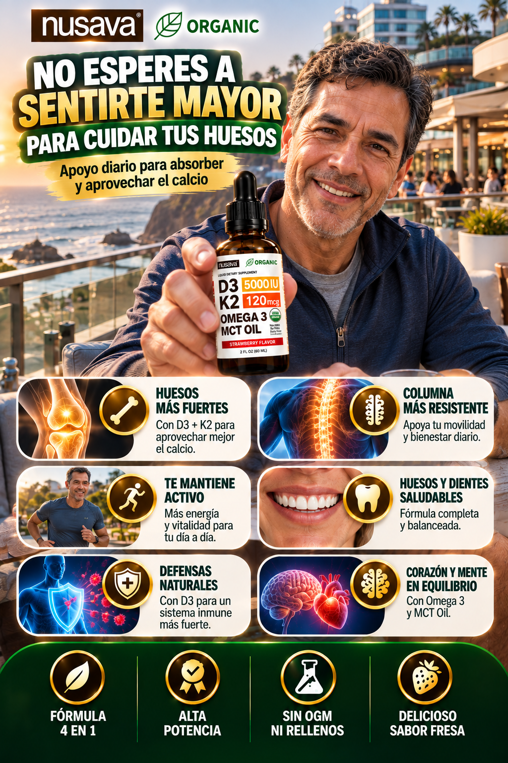 VITAMINA D3 + K2 | Apoya la Salud Ósea y Articular dia a dia