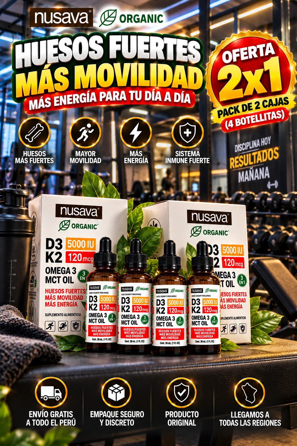 VITAMINA D3 + K2 | Apoya la Salud Ósea y Articular dia a dia