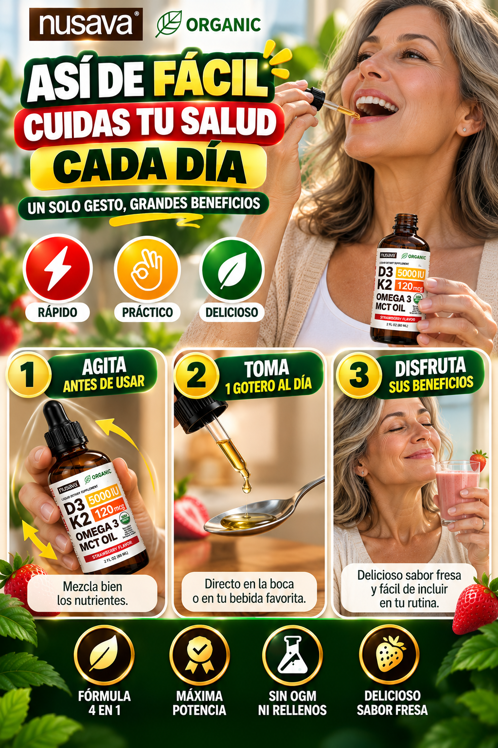 VITAMINA D3 + K2 | Apoya la Salud Ósea y Articular dia a dia