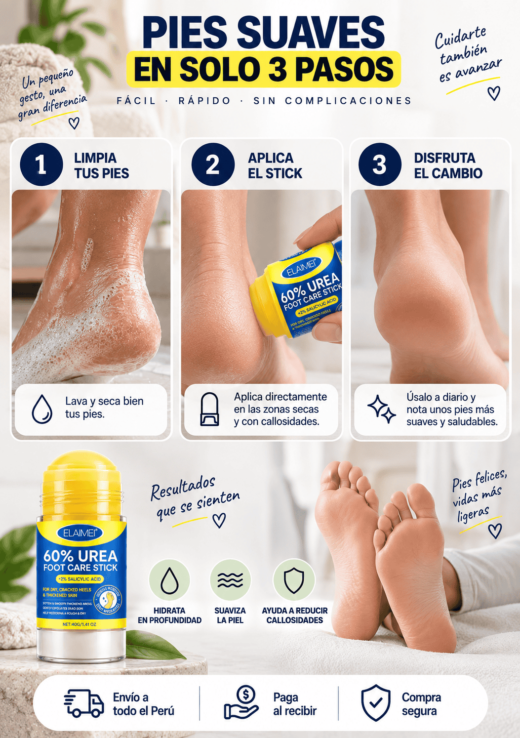 ROLL DERMA FEET | Hidrata, suaviza y cuida las zonas ásperas.