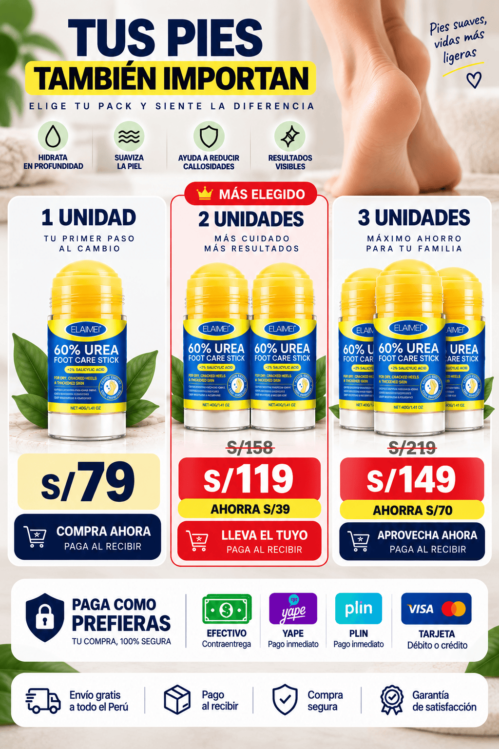 ROLL DERMA FEET | Hidrata, suaviza y cuida las zonas ásperas.