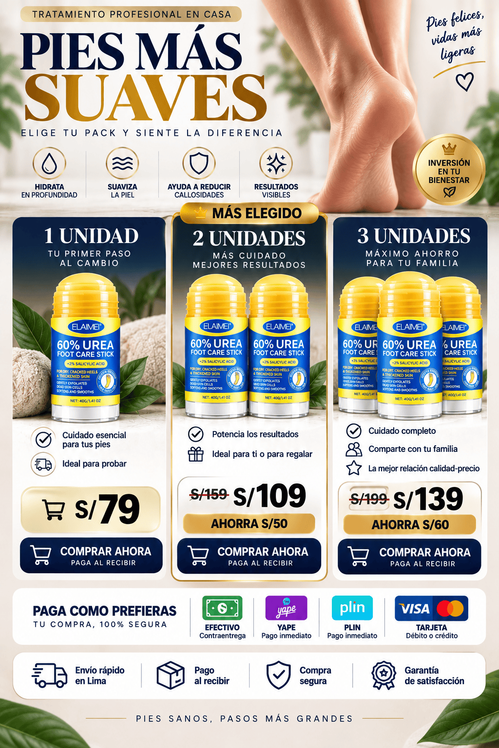 ROLL DERMA FEET | Hidrata, suaviza y cuida las zonas ásperas.